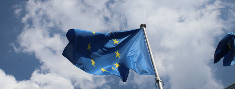 EU Flagge im Wind